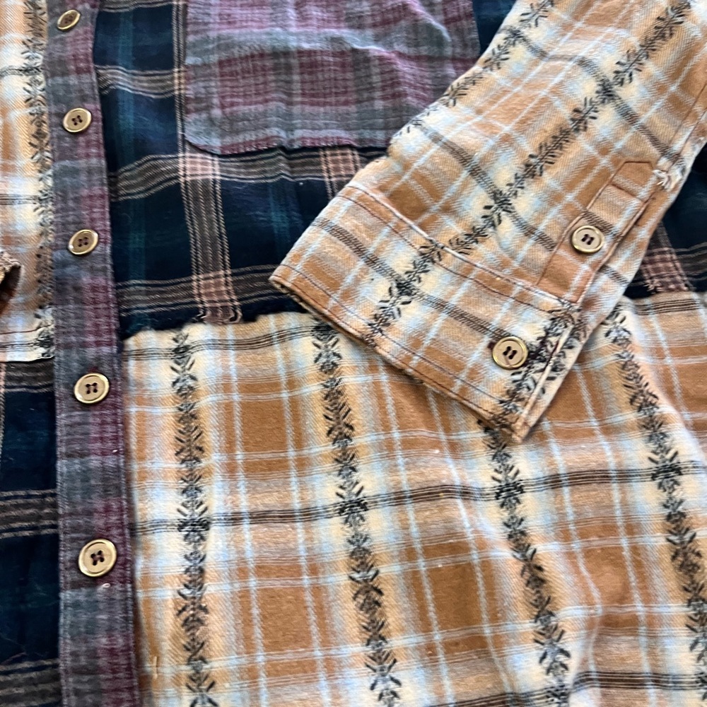NWT Natural Life Elliott Plaid purple Button-Up oversized soft Shirt L/XL - Picture 6 of 12